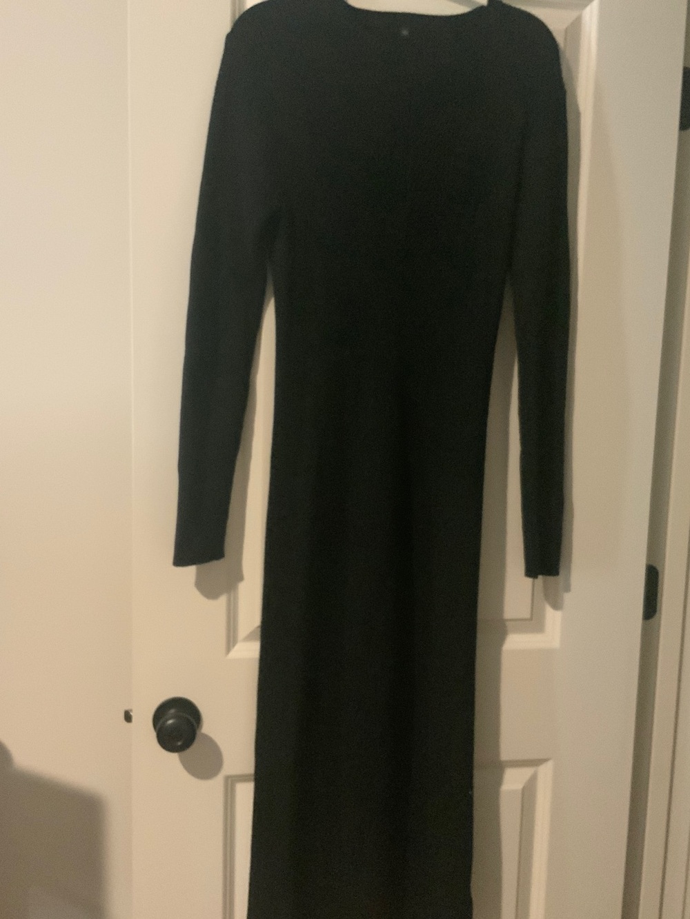 Classic Long Sleeve Black Maxi Dress